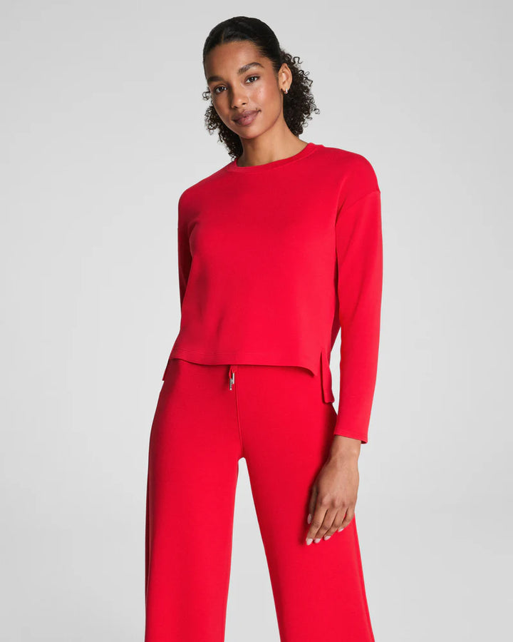 Spanx Airessentials Long Sleeve Top Red