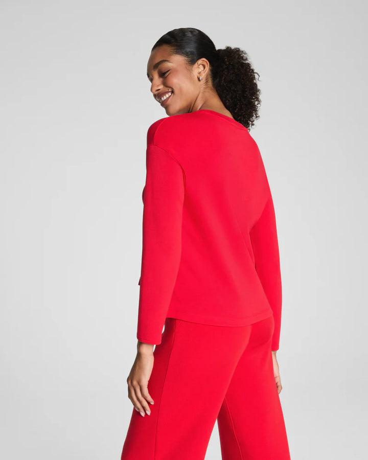 Spanx Airessentials Long Sleeve Top Red4