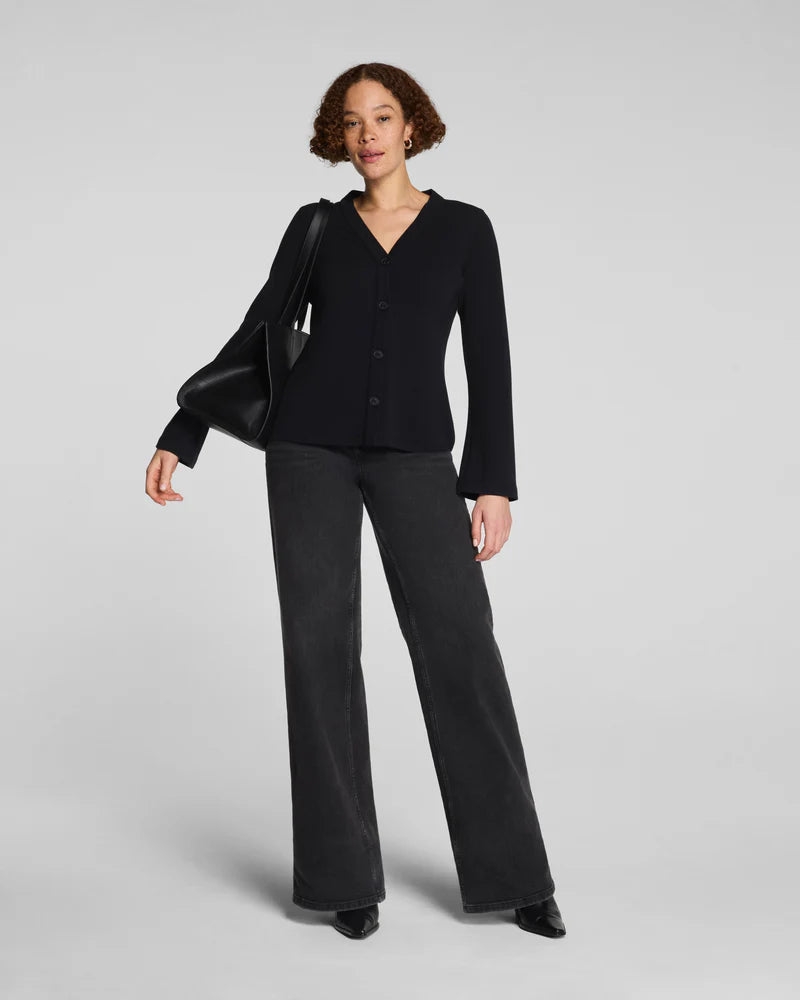 Spanx AirEssentials French Rib Cardigan - Black