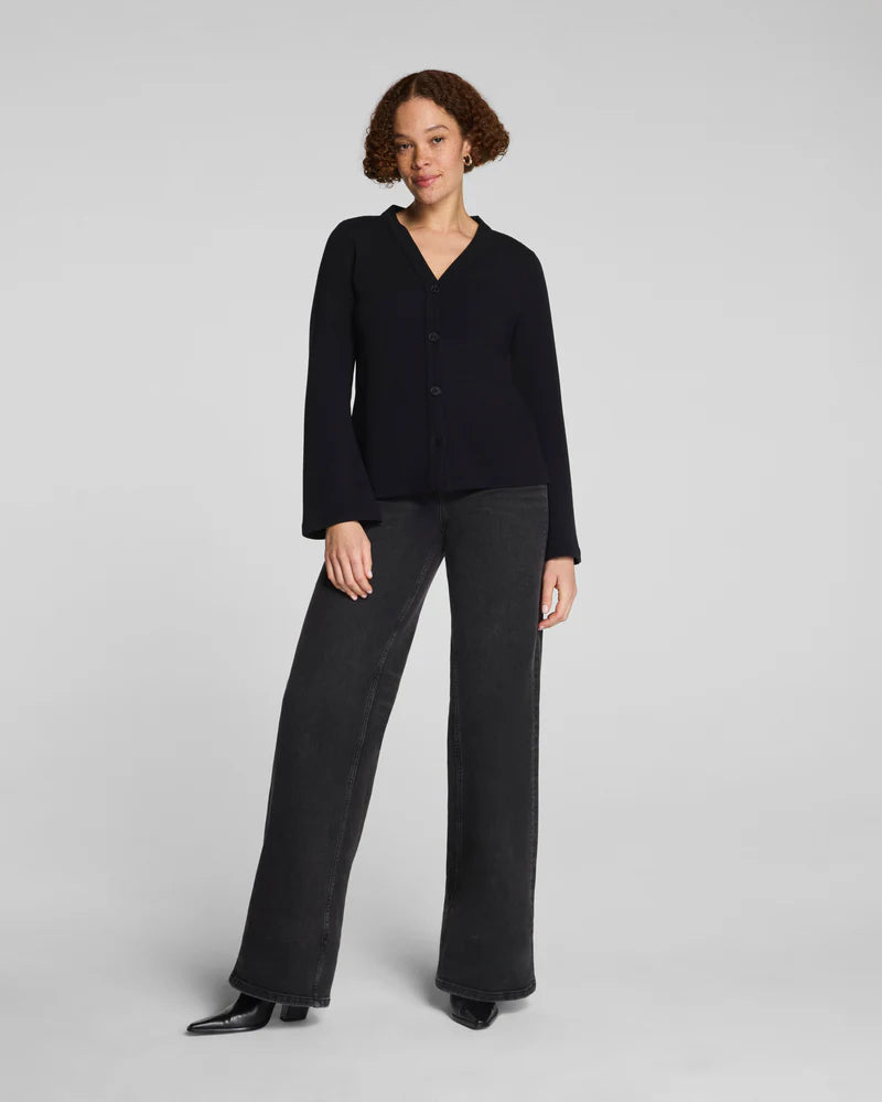 Spanx AirEssentials French Rib Cardigan - Black 1