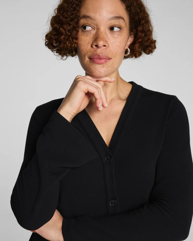 Spanx AirEssentials French Rib Cardigan - Black 5