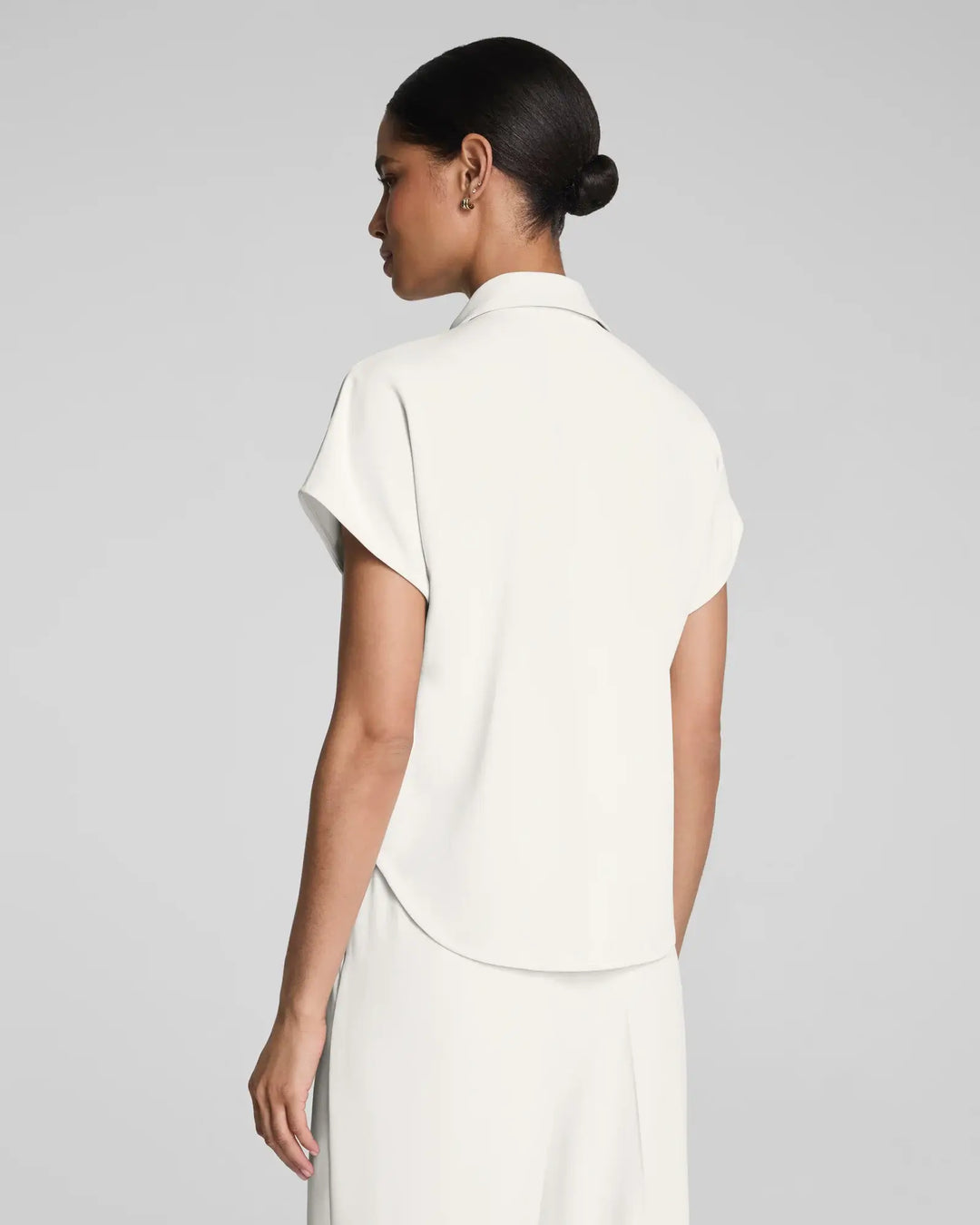 SPANX CarryOn Collared Tee in Ivory