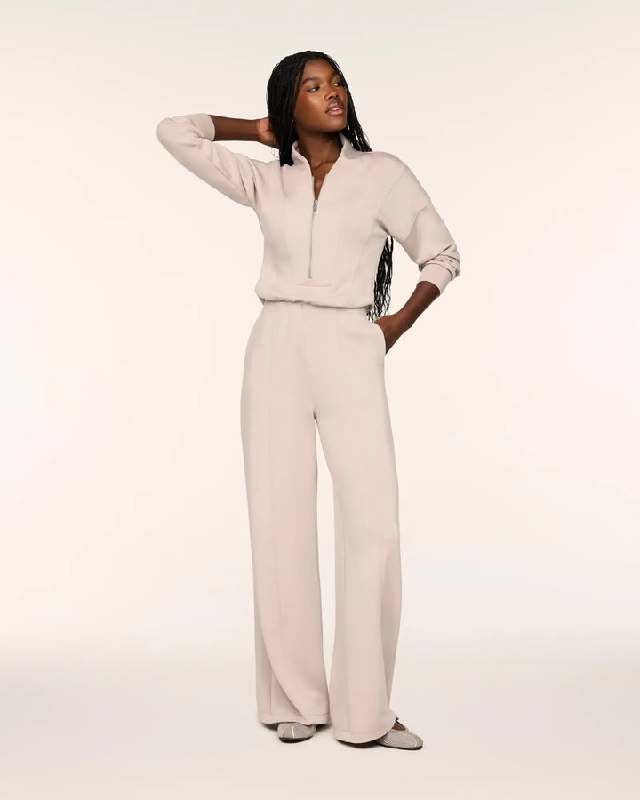 SPANX AirEssentials® Long Sleeve Shawl Collar Jumpsuit - Mushroom 2