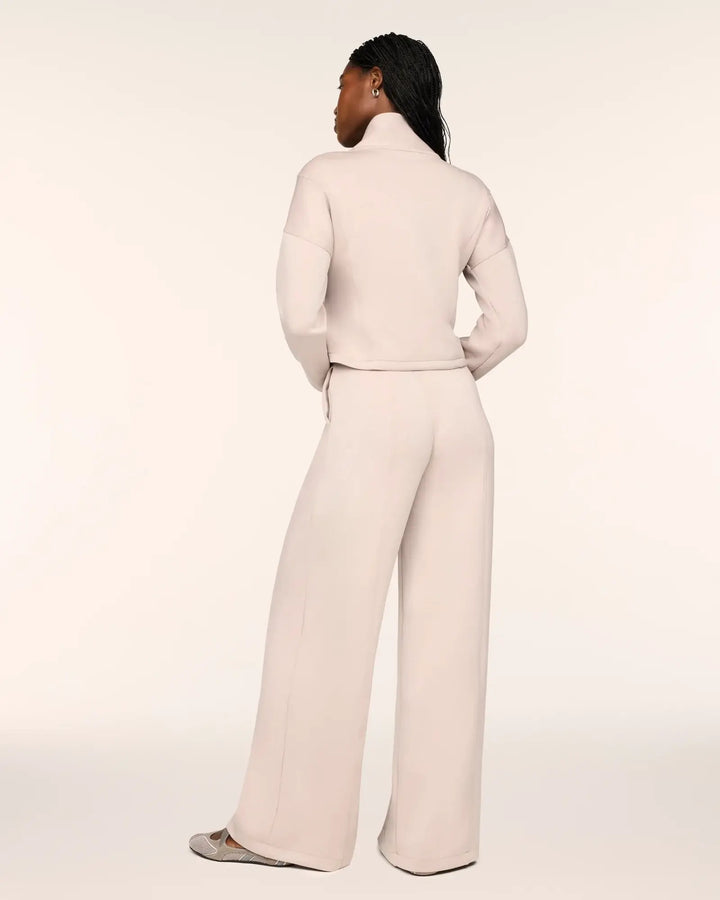 SPANX AirEssentials® Long Sleeve Shawl Collar Jumpsuit - Mushroom back