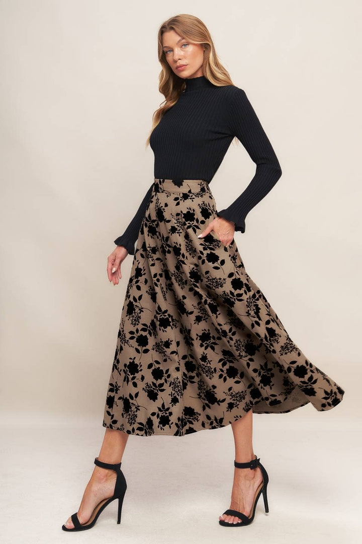 Woven Flocking Circle Skirt 5 Sand