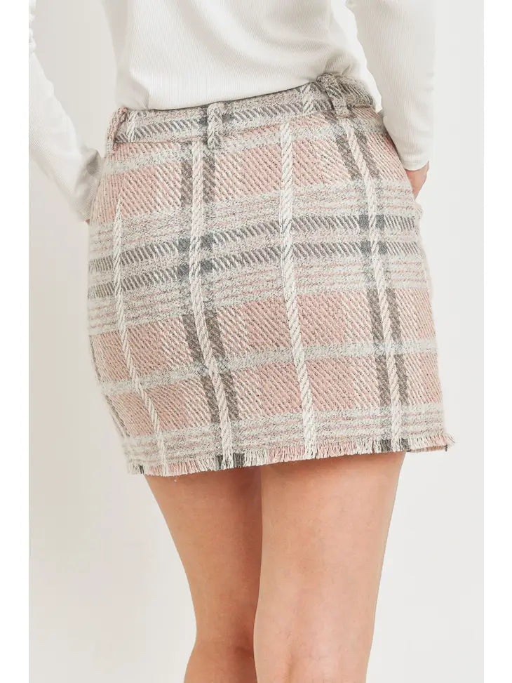 Checkered Jacquard Skirt