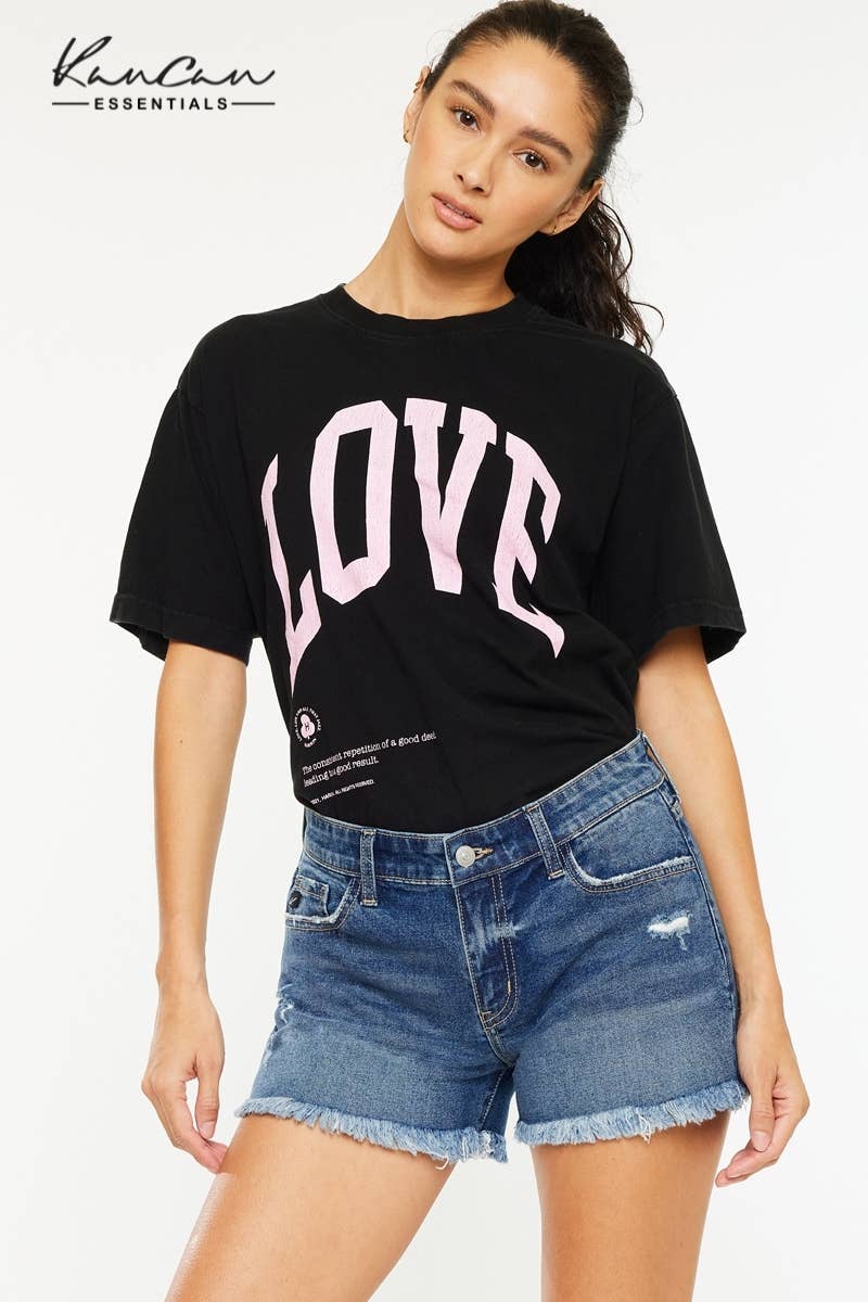 Kan Can USA Mid Rise Denim Shorts Dark wash