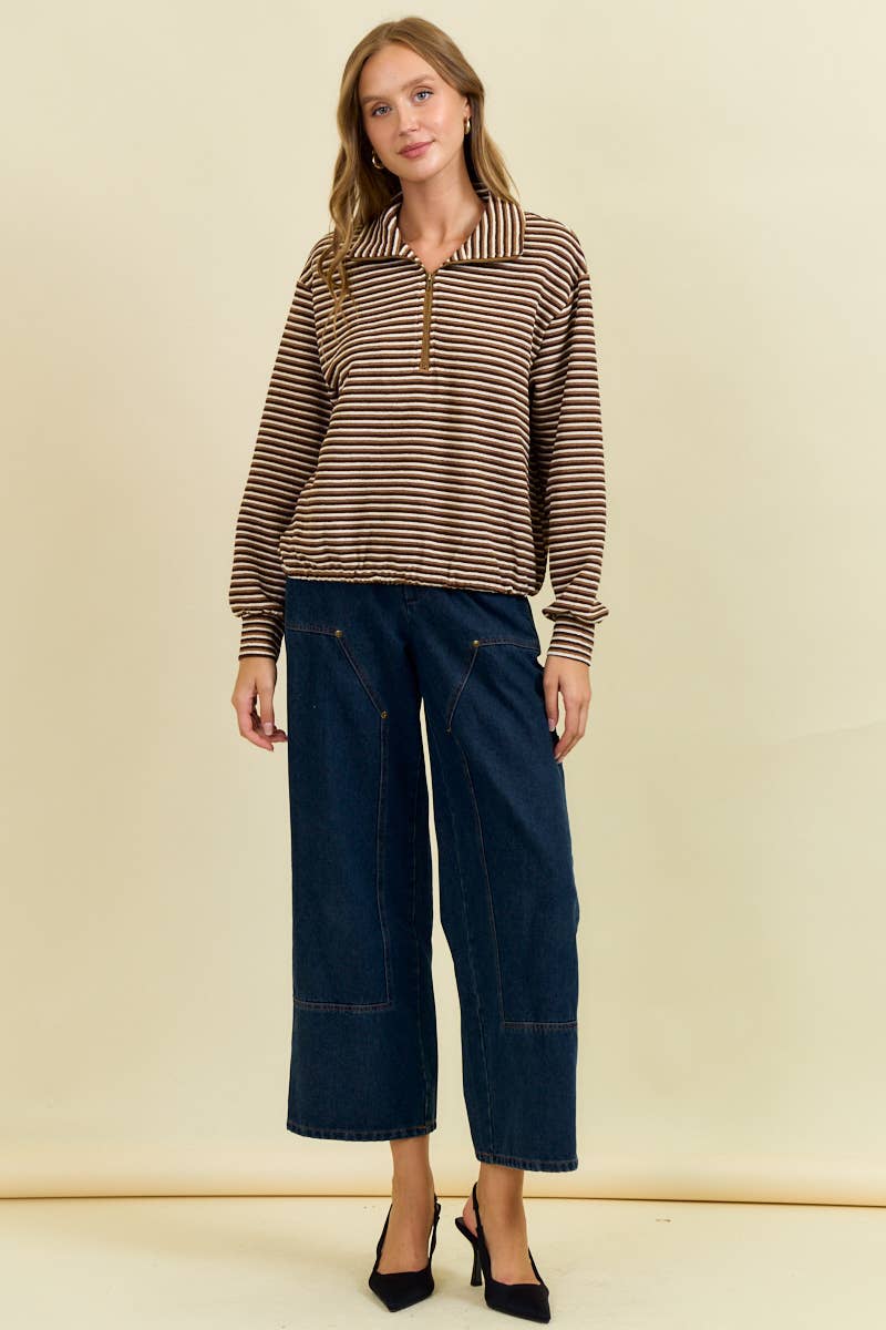 Bubble Hem Hald Zip Turtle Neck4