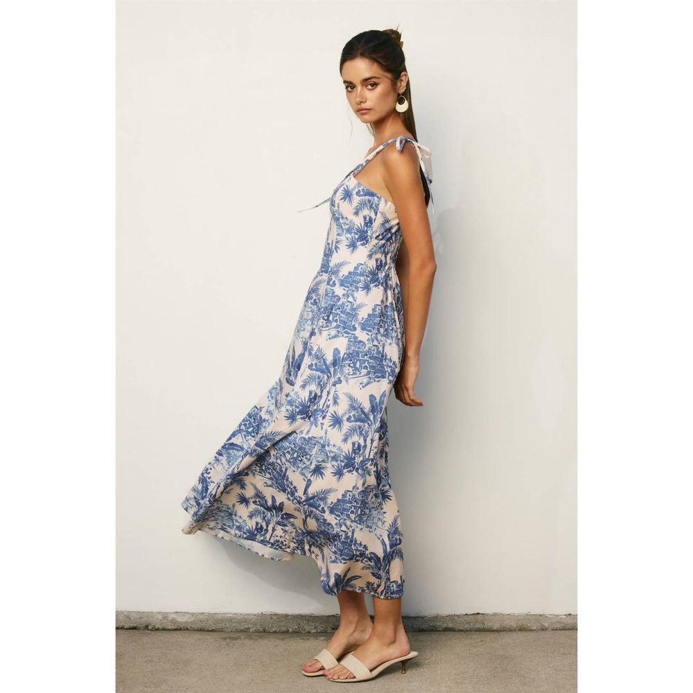 Dress Forum Laguna Palm Midi Dress Vieste Blue 1