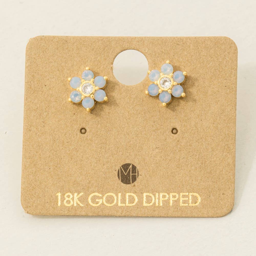 Gold Dipped Dainty Flower Stud Earrings3