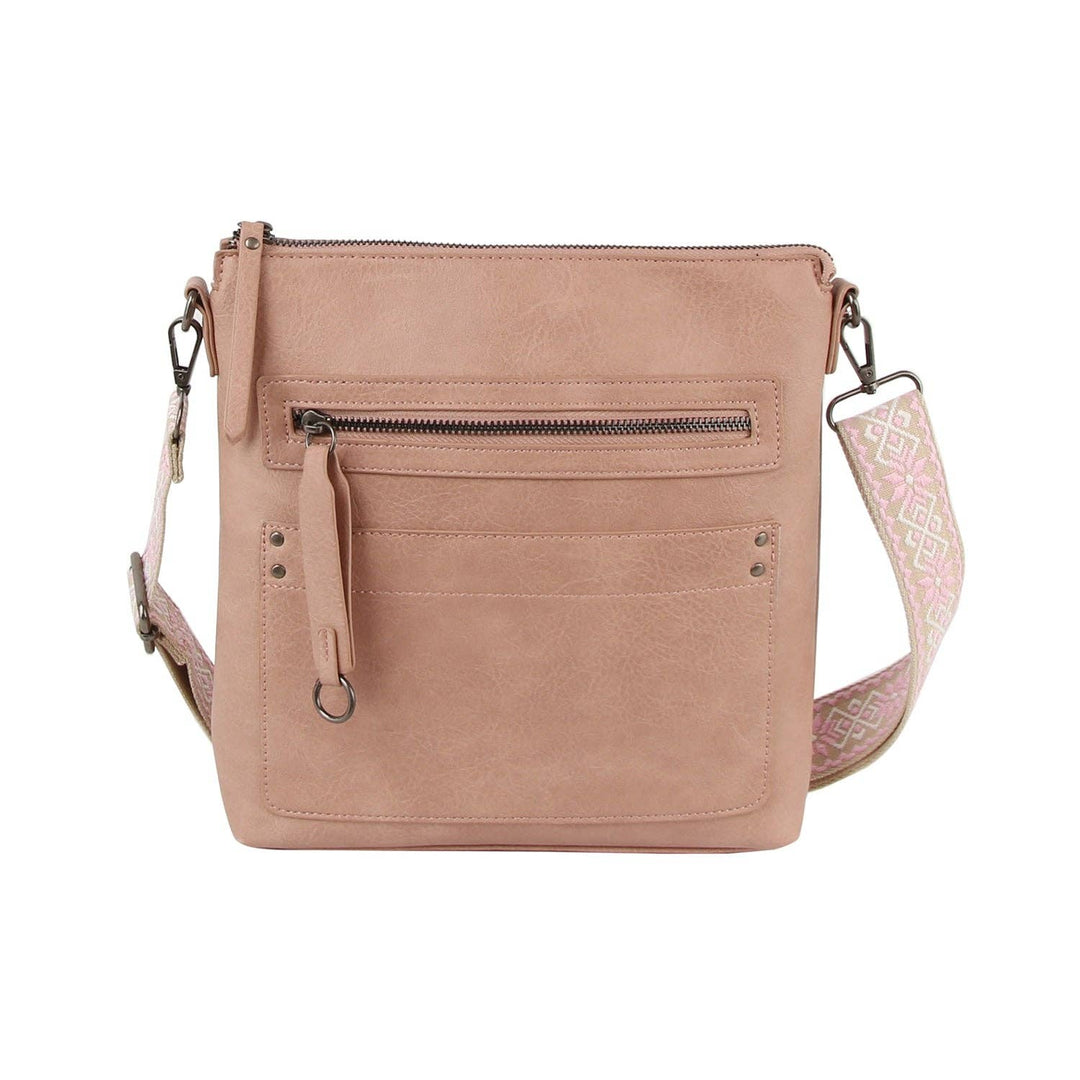 Daily Zip Pocket Guitar Strap Crossbody Bag blush