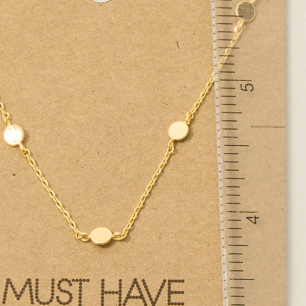 Dainty Circle Disc Station Necklace