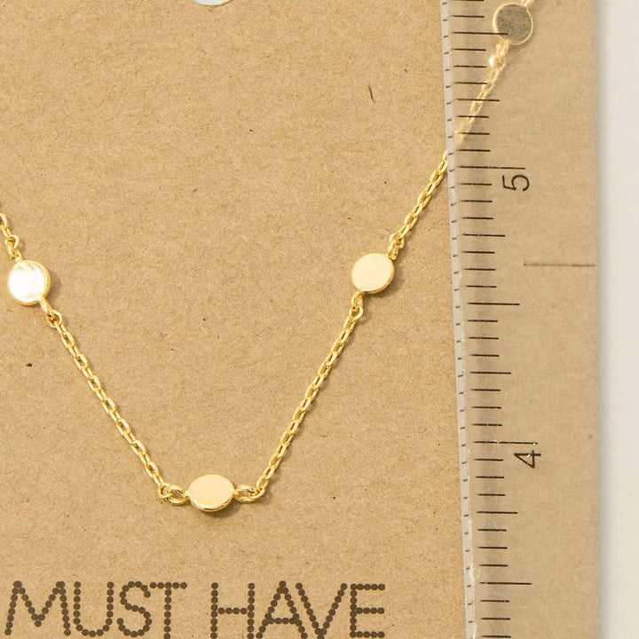 Dainty Circle Disc Station Necklace