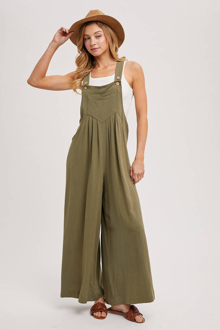 Bluivy - Flowy Wide Leg Overall Jumpsuit