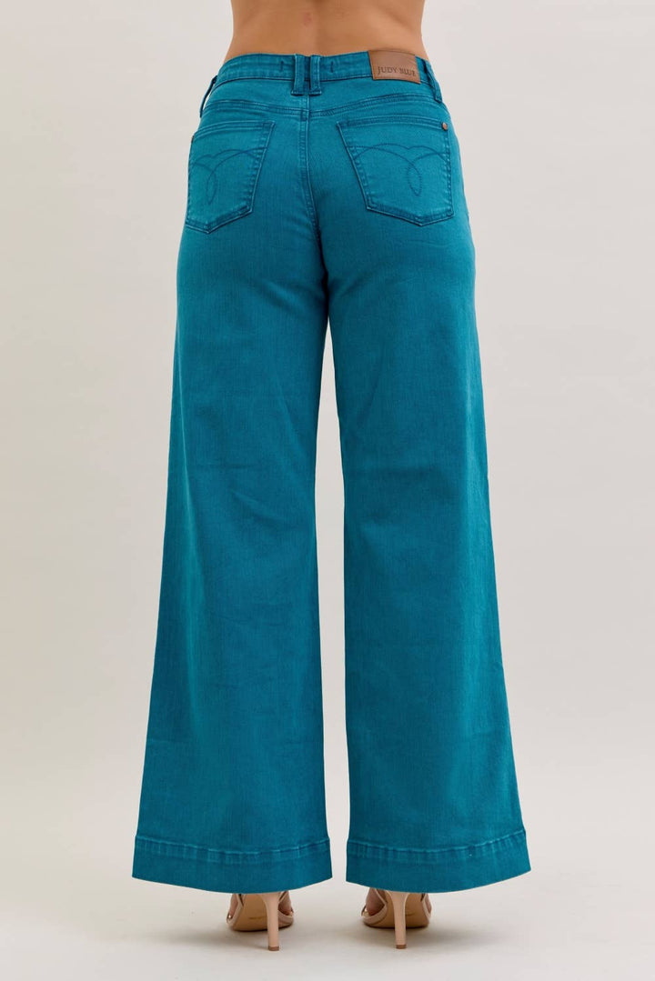 Judy Blue Jeans - Mr. Utility Wide Leg Jeans Teal 1