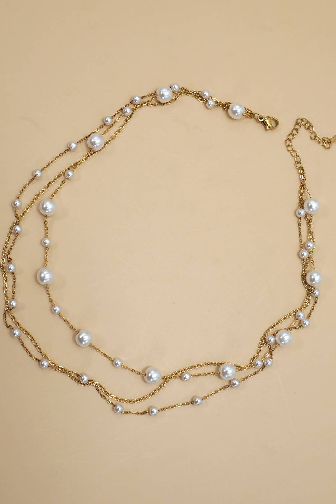 18K Gold Pearl &amp; Box Chain Layered Necklace Set – Tarnish-Free | JOSSLYN 2