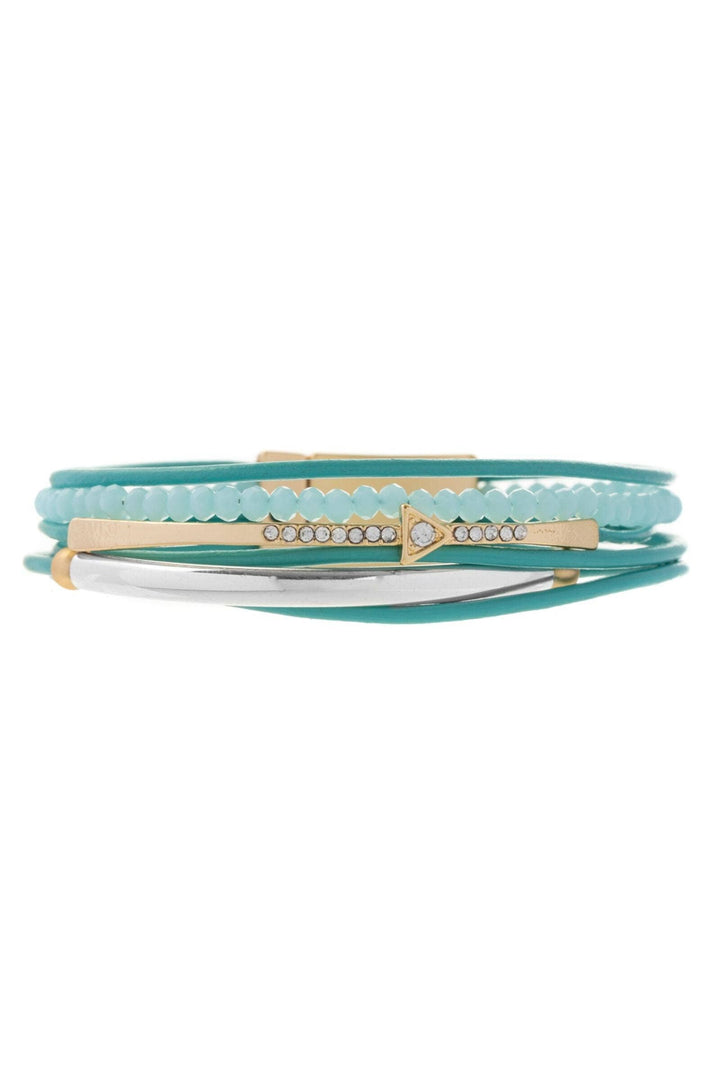 SAACHI - Leather Golden Arrow Bracelet