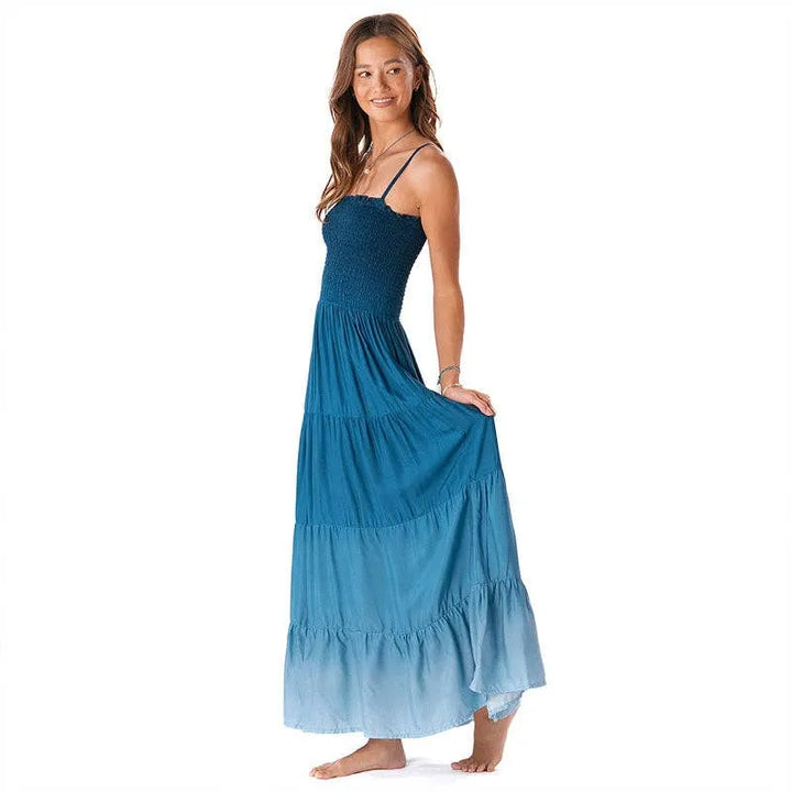 Lotus and Luna Ocean Mist Rayon Mai Tai Maxi Dress 3