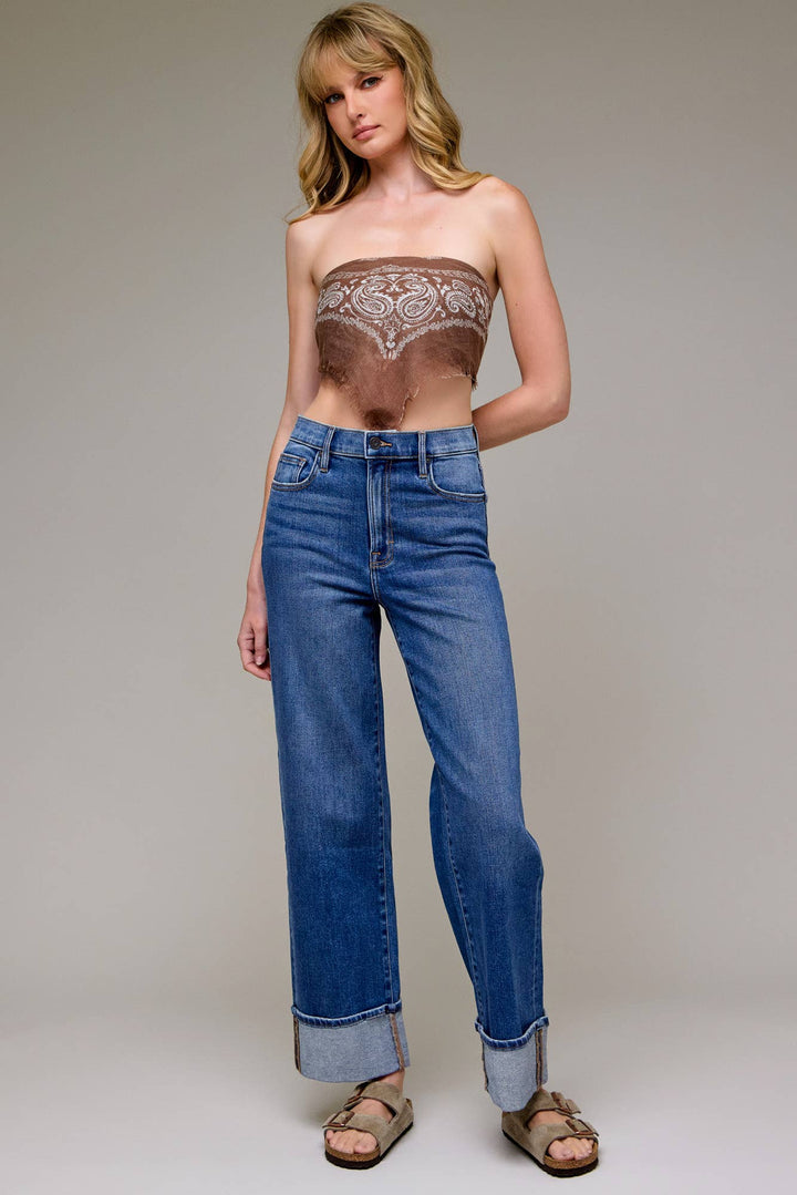 Hidden Jeans - Cuffed Stretch Clean Dad Jean Dark Wash 2