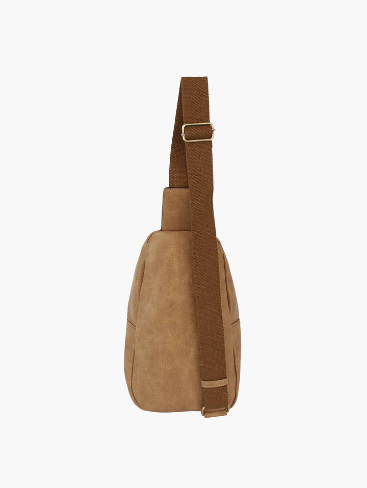 Leather Sling Bag back stone