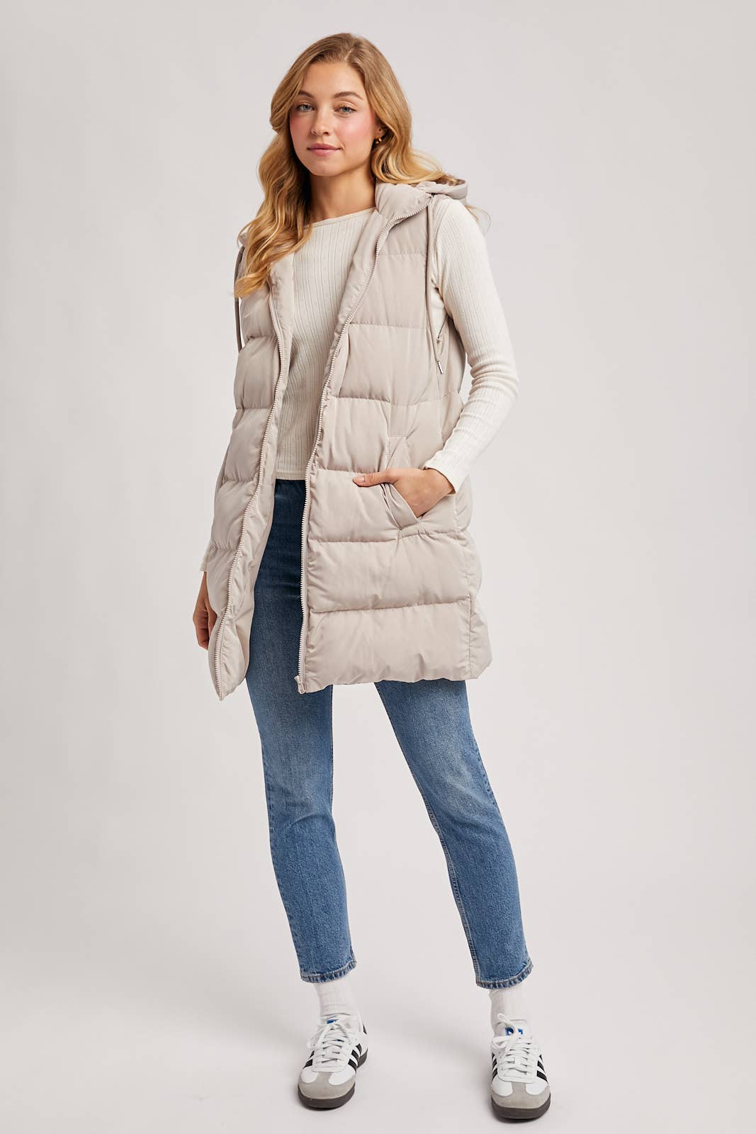 Bluivy - Hooded Longline Puffer Vest