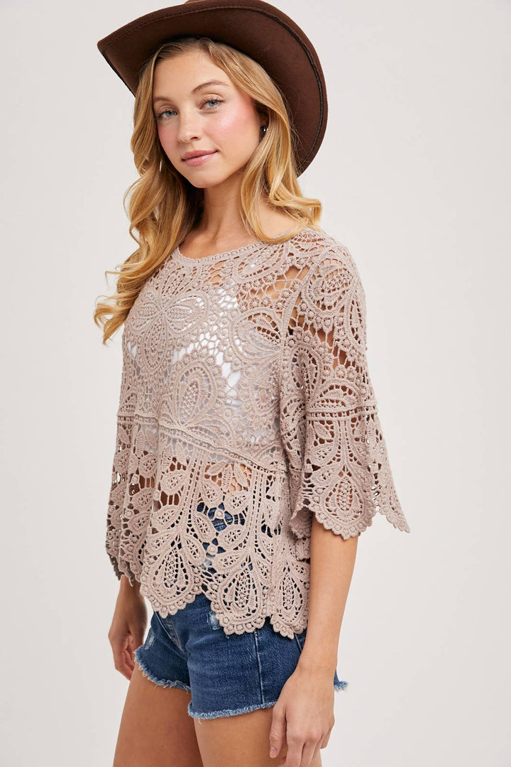 Bluivy Crochet Lace Top - Ivory