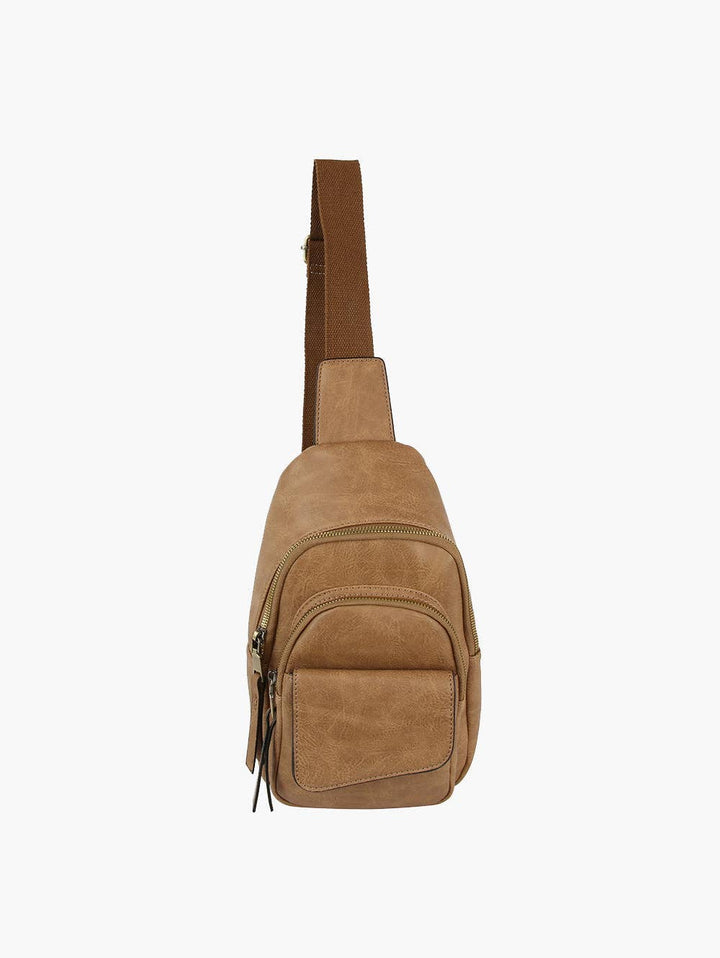 Leather Sling Bag stone
