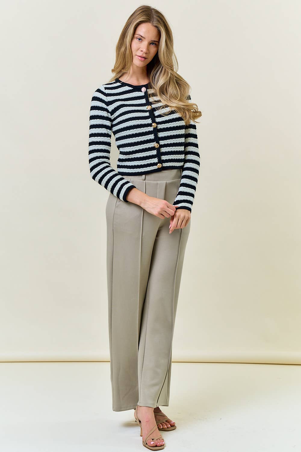 Stripe Knie Cardigan Jacket7