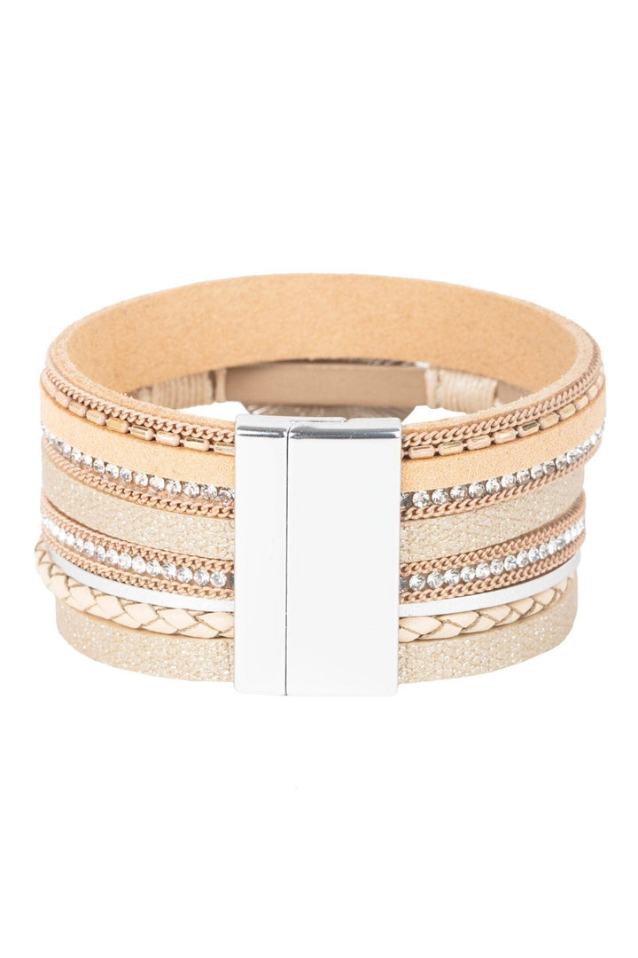 Saachi Reno Resin Stone Leather Bracelet