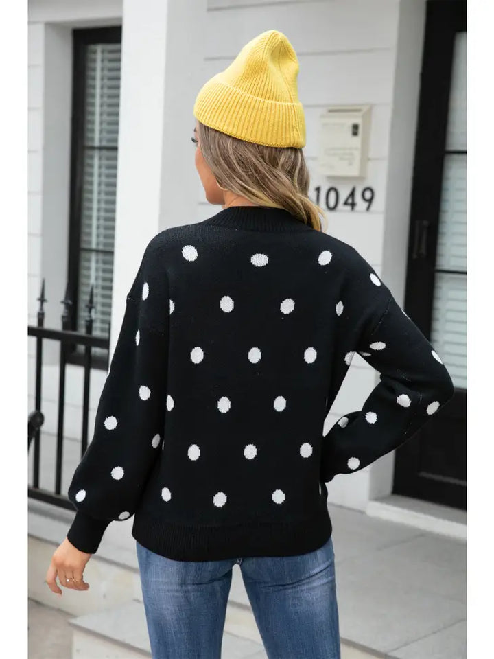 Polka Dot Knit Sweater