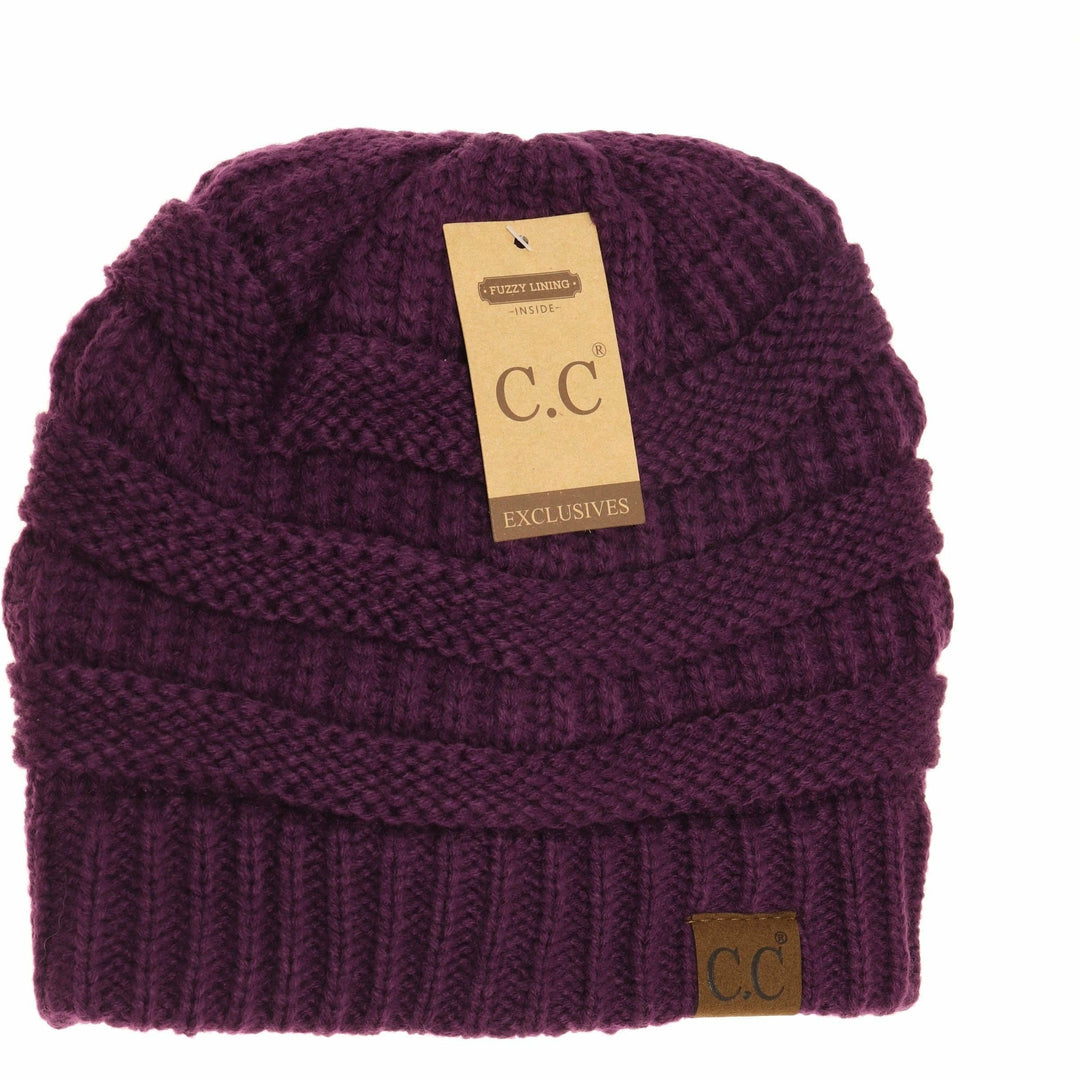 C.C Beanie Fuzzy Lined Cc Beanie Hat25