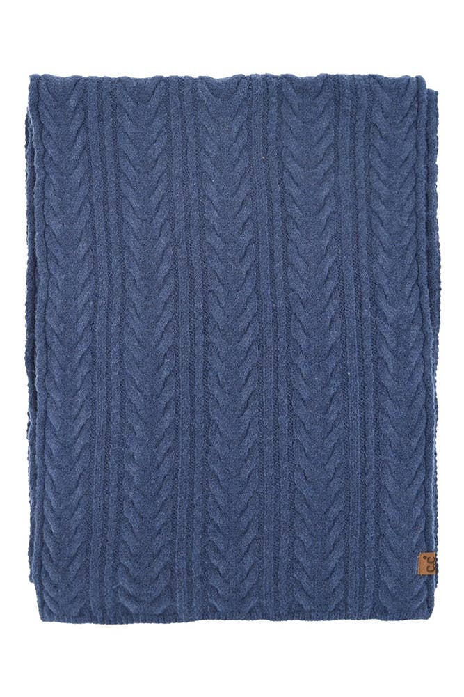 C.C Cable Winter Scarf navy 1