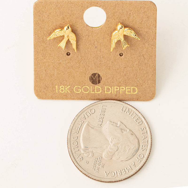 Fame Accessories - Mini Bird Stud Earrings