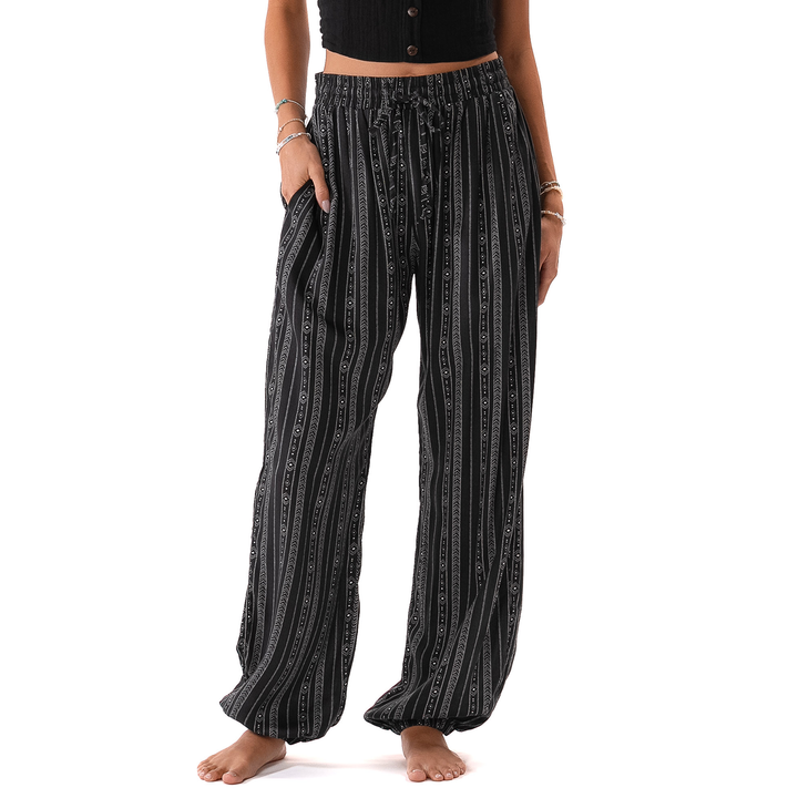 Lotus and Luna Akha Tribal Jogger Harem Pants black