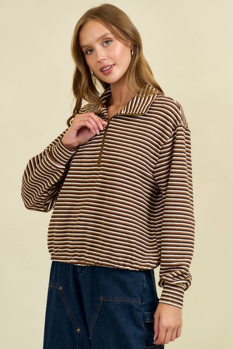 Bubble Hem Hald Zip Turtle Neck3