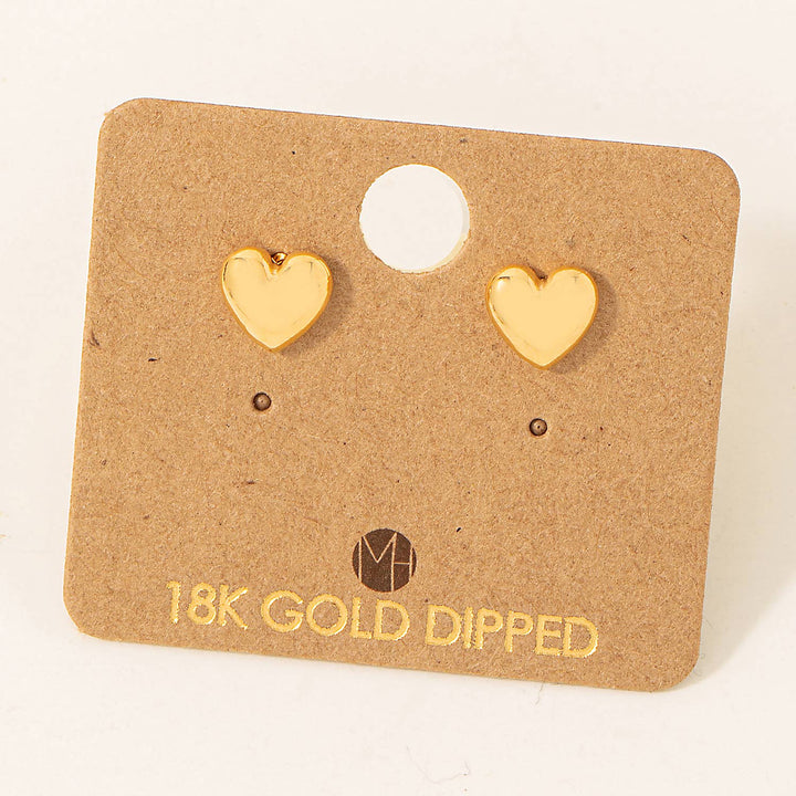 Mini Heart Stud Earrings gold