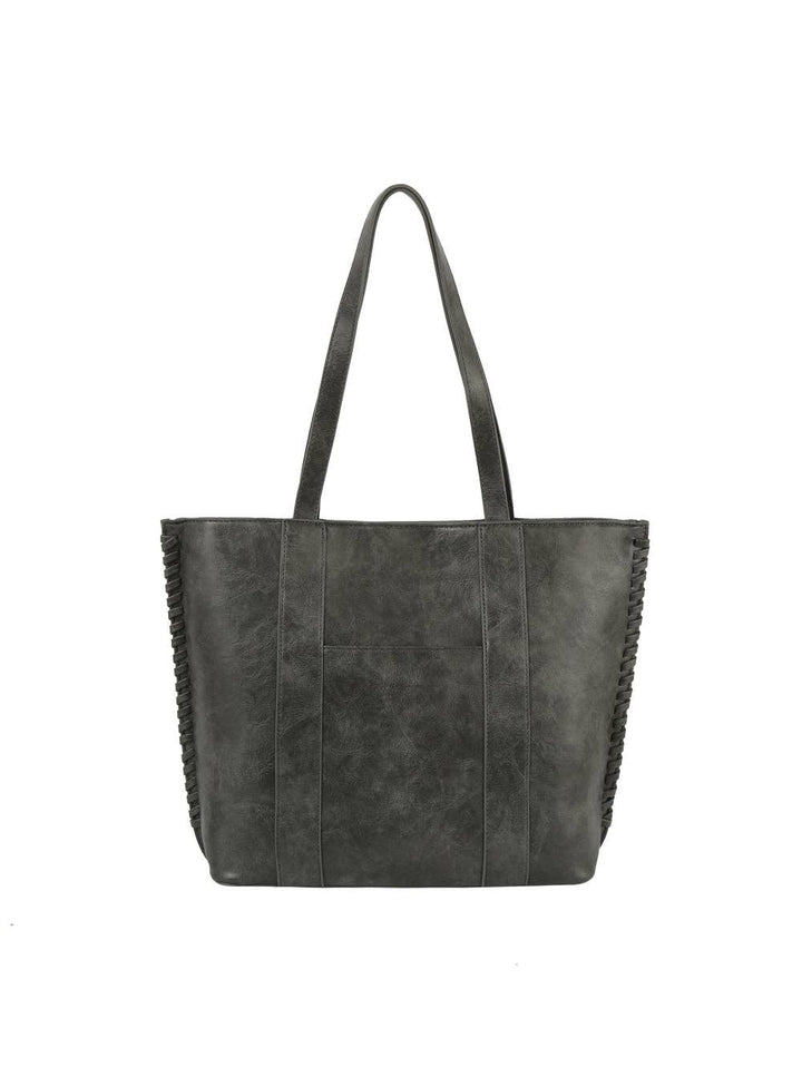 Side Braided Detail Tote charcoal