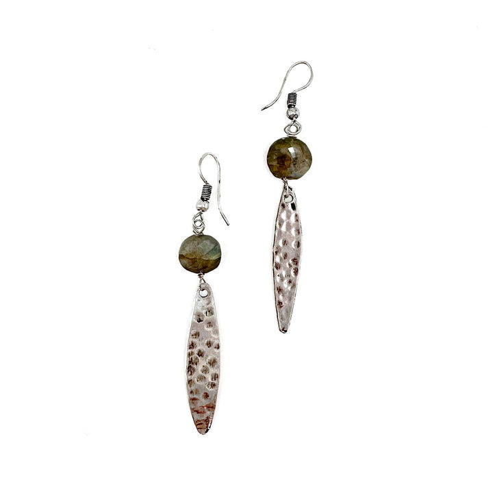 Banjara Earrings Labradorite/Silver Drops