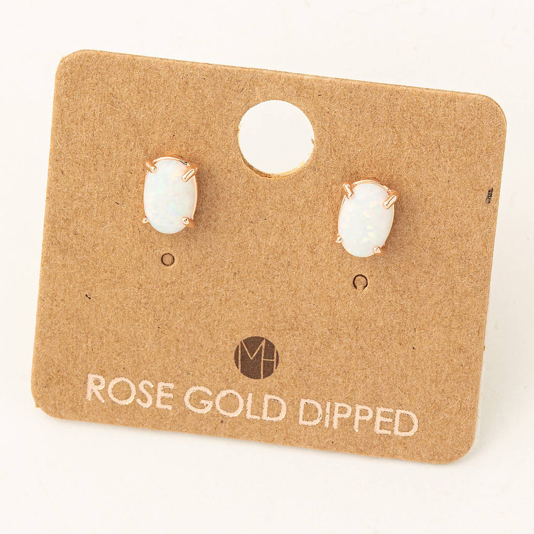 Gold Dipped Opal Stone Stud Earrings3