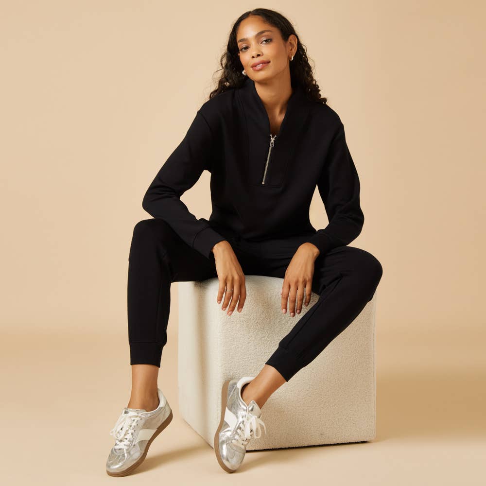 Softies DreamTech 1/4 Zip Sweater black