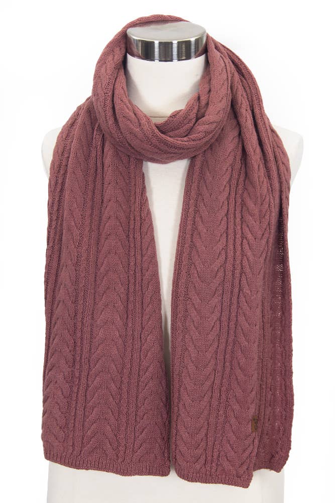 C.C Cable Winter Scarf coco berry