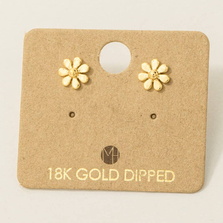 Mini Flower Stud Earrings gold