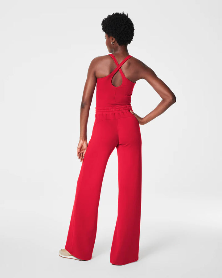 Spanx Airessentials Wide Leg Red Pants - Full back View