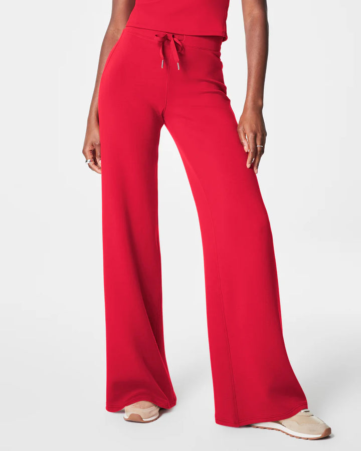Spanx Airessentials Wide Leg Red Pants - close up