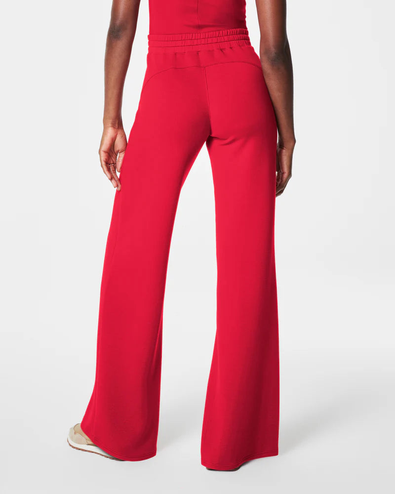 Spanx Airessentials Wide Leg Red Pants - back close up View