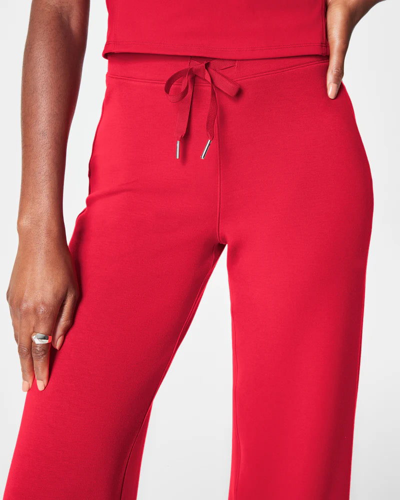 Spanx Airessentials Wide Leg Red Pants - view of draw strings