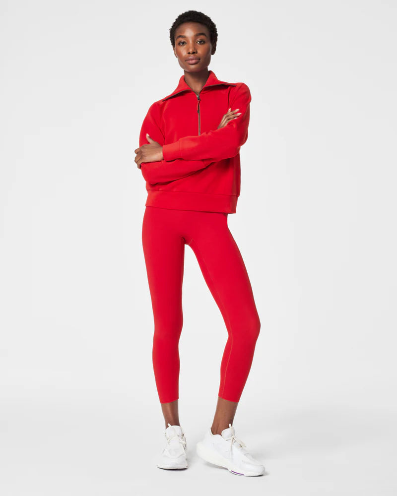 Spanx Airessentials Half Zip Red3