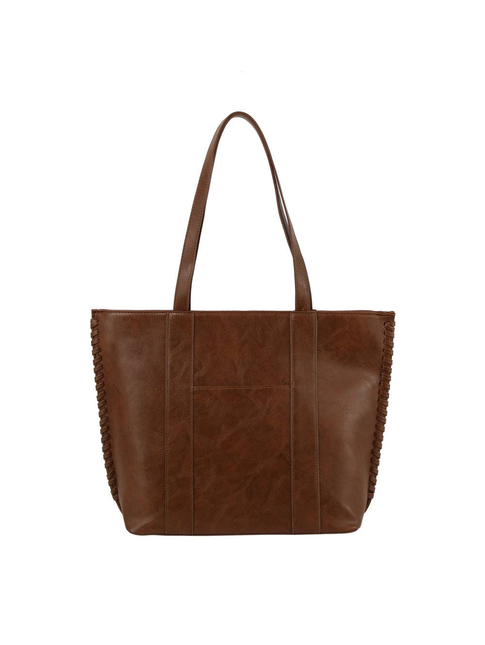 Side Braided Detail Tote brown back