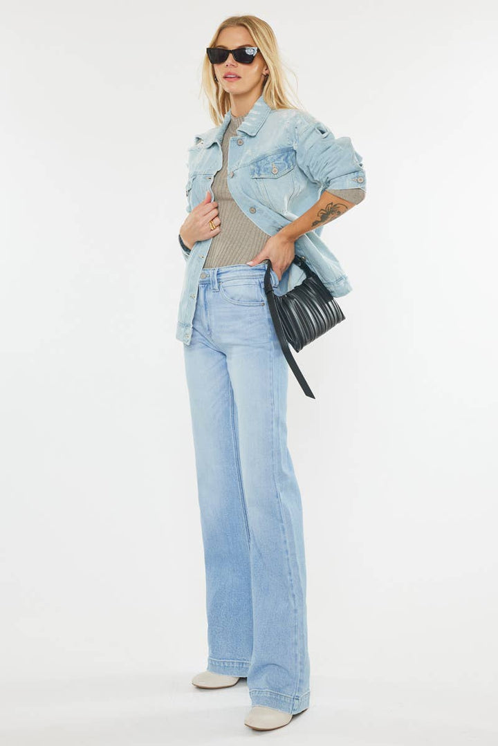 Kan Can Wide Leg Stretch Denim Jeans