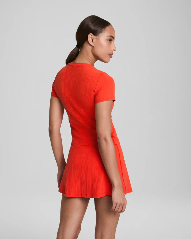 Spanx Get Moving Rib Short Sleeve Tee poppy4